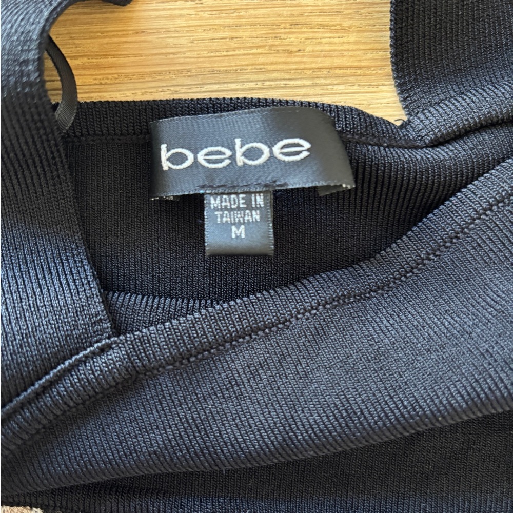 Bebe Black Ribbed Knit Top - Picture 3 of 3